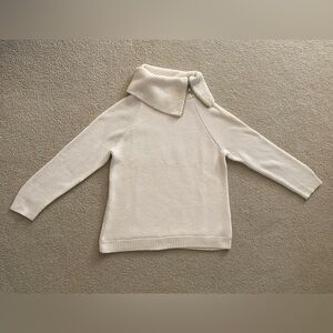 Talbots Ivory Crowl Neck Ribbed Sweater XL